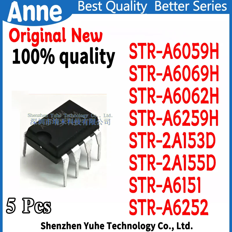 (5piece)100% New STR-A6059H STR-A6069H STR-A6062H STR-A6259H STR-2A153D STR-2A155D STR-A6151 STR-A6252 DIP-8 Chipset