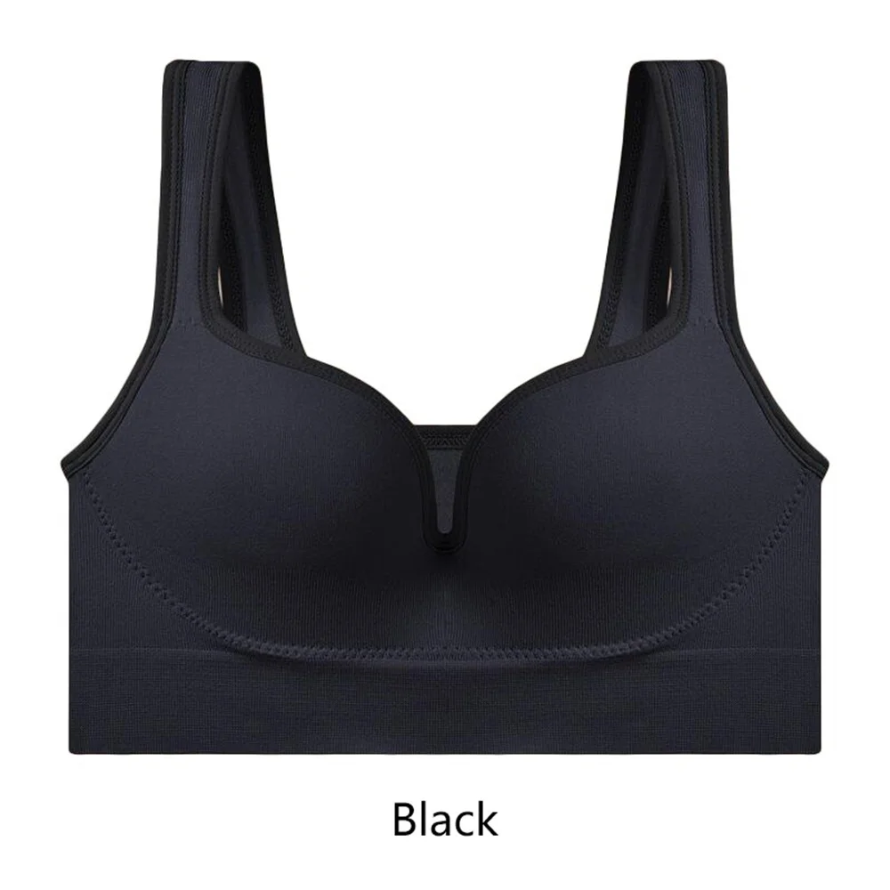 Damski bezszwowy biustonosz 3D Camisole bielizna M L XL czarny wentylowany, odporny na wstrząsy krótki Top Fitness sportowy joga na co dzień