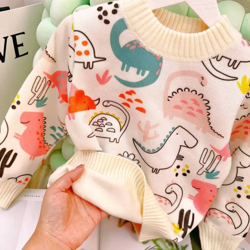 

Girls' sweater thickened autumn and winter new fashionable and good-looking children's knitted sweater girls' top sweet and cute