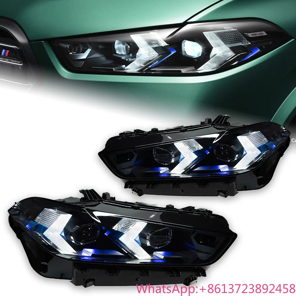 أضواء السيارة لسيارات BMW X5 X6 LED عدسة العرض الأمامية 2019-2022 G05 G06 Lci جديد رئيس مصباح إشارة الجبهة اكسسوارات السيارات