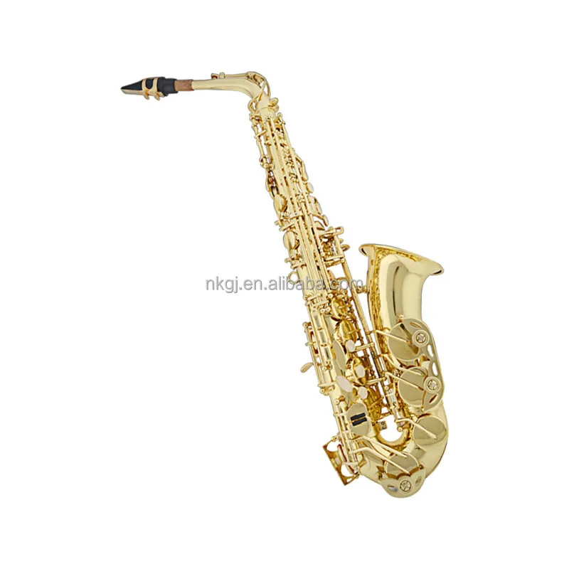

Hooqu High Quality Professional Alto Saxophone Cheap Gold Lacquer Surface With EB Tone Brass Material