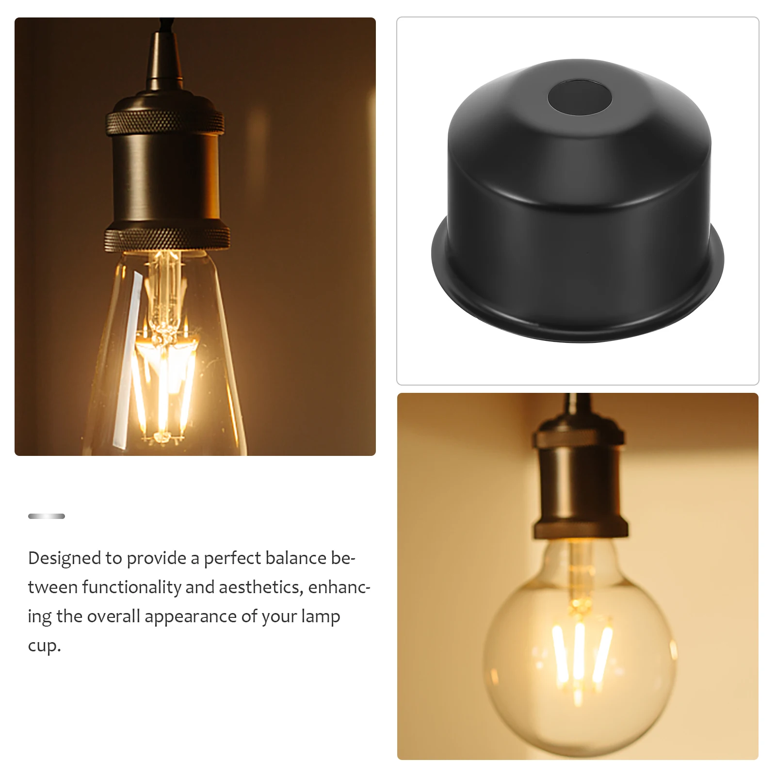 

s E27 Cup Base Iron Metal Socket Holder Finials for Shades Modern DIY Table Lamp Decorations Semi enclosed Housing Easy Cleaning