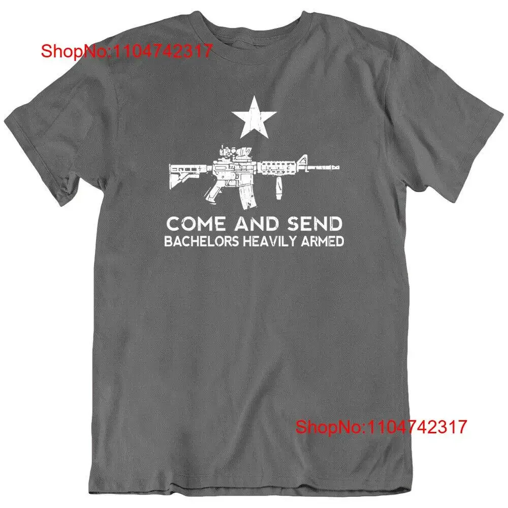 Come and Send Bachelors Gun Army Military symbol Vintage T Shirt New vintage Washed Breathable Stylish Top For Everyday Wear
