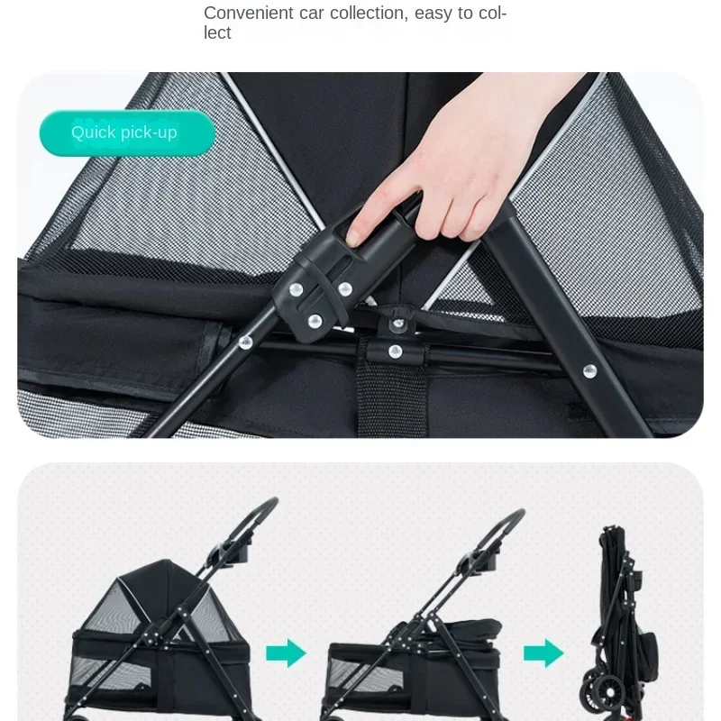 Cochecito para mascotas barato para gatos y perros, cochecito para mascotas para caminar al aire libre 3 en 1 para perros medianos y pequeños, 85x42x15,5 cm