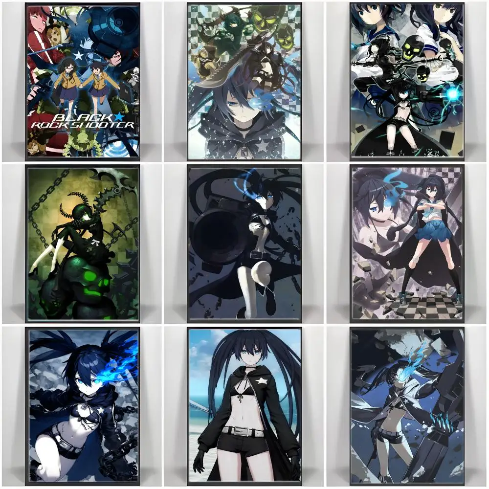Anime B-Blacks Rocks Shooters Poster  Self-adhesive Art Waterproof Paper Sticker Coffee House Bar Room Wall Decor