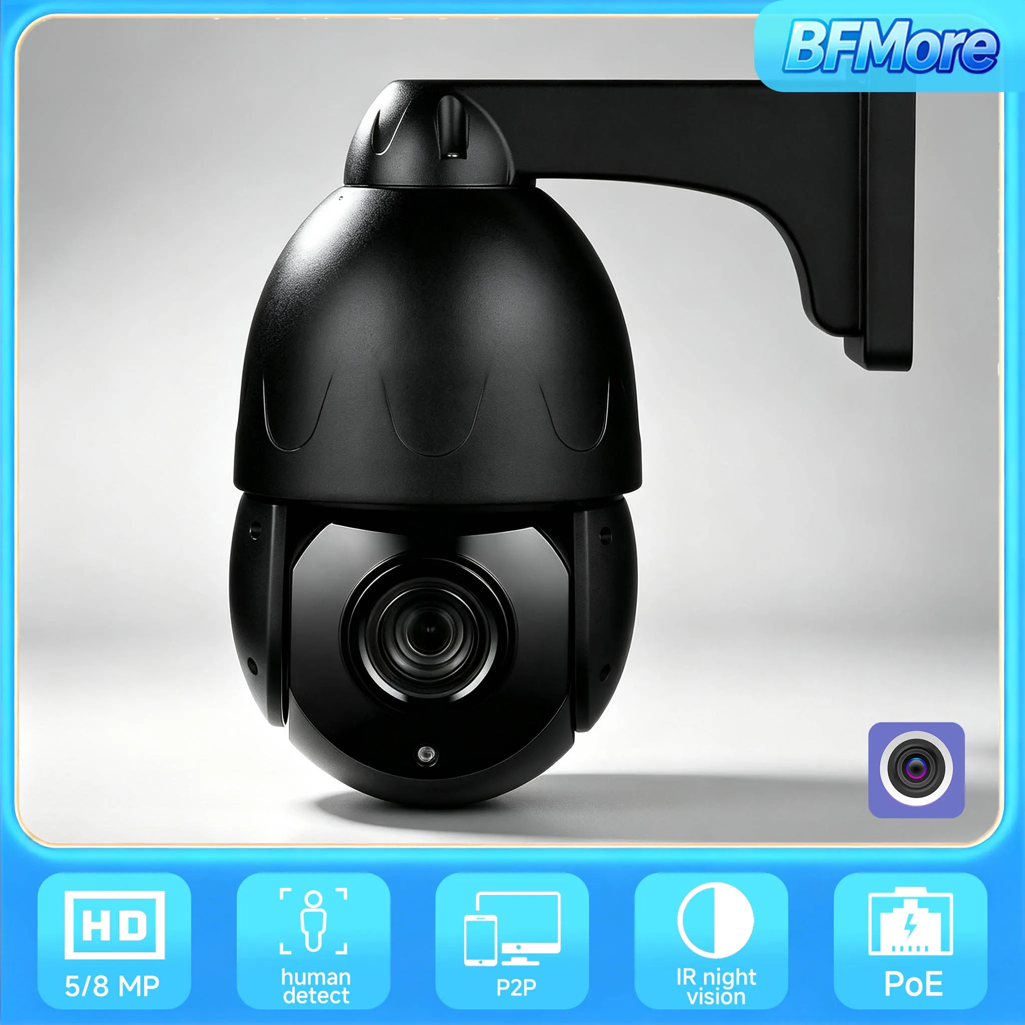 BFMore PTZ 8MP 5MP 30X 4K POE IP PTZ камера ONVIF-Compatible With Camhi NVR Two Way Audio IR 80M Home Security камера