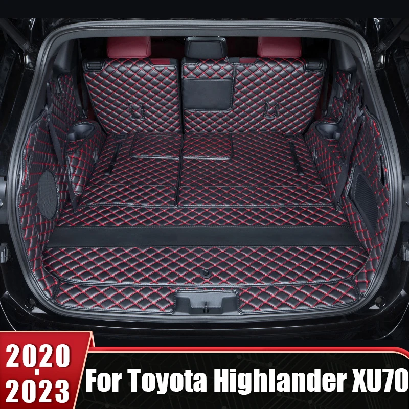 Leather Trunk Mats Protection Mat Non-Slip Pad For Toyota Highlander XU70 Kluger 2020 2021 2022 2023 Car  Interior Accessories