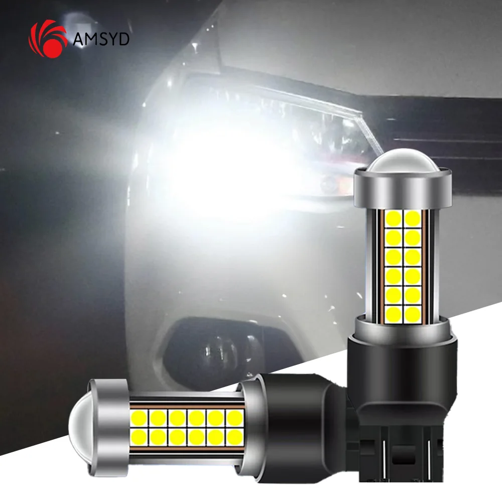 2pcs T20 W21W WY21W 7443 LED Bulb Car Turn Signal Brake Light 54SMD 2016 LED Canbus Brake Reverse Lamp Accessories