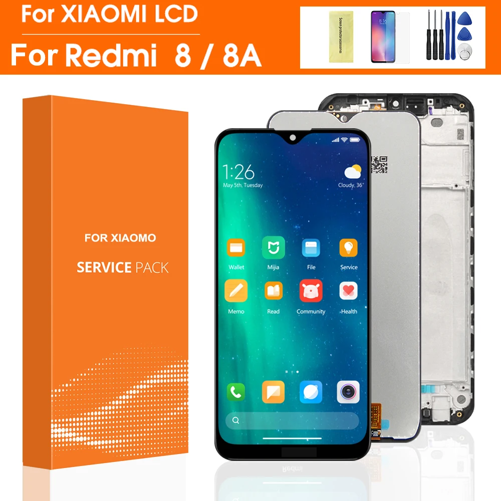 6.22'' For Xiaomi Redmi 8 LCD Display Touch Screen Digitizer  Assembly For Redmi 8A Redmi8 MZB8458IN Screen with frame