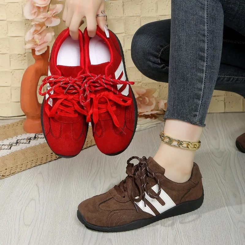 2026 novo retro fundo fino tênis feminino sola macia conforto mocassins casuais confortáveis ​​respirável sapatos femininos