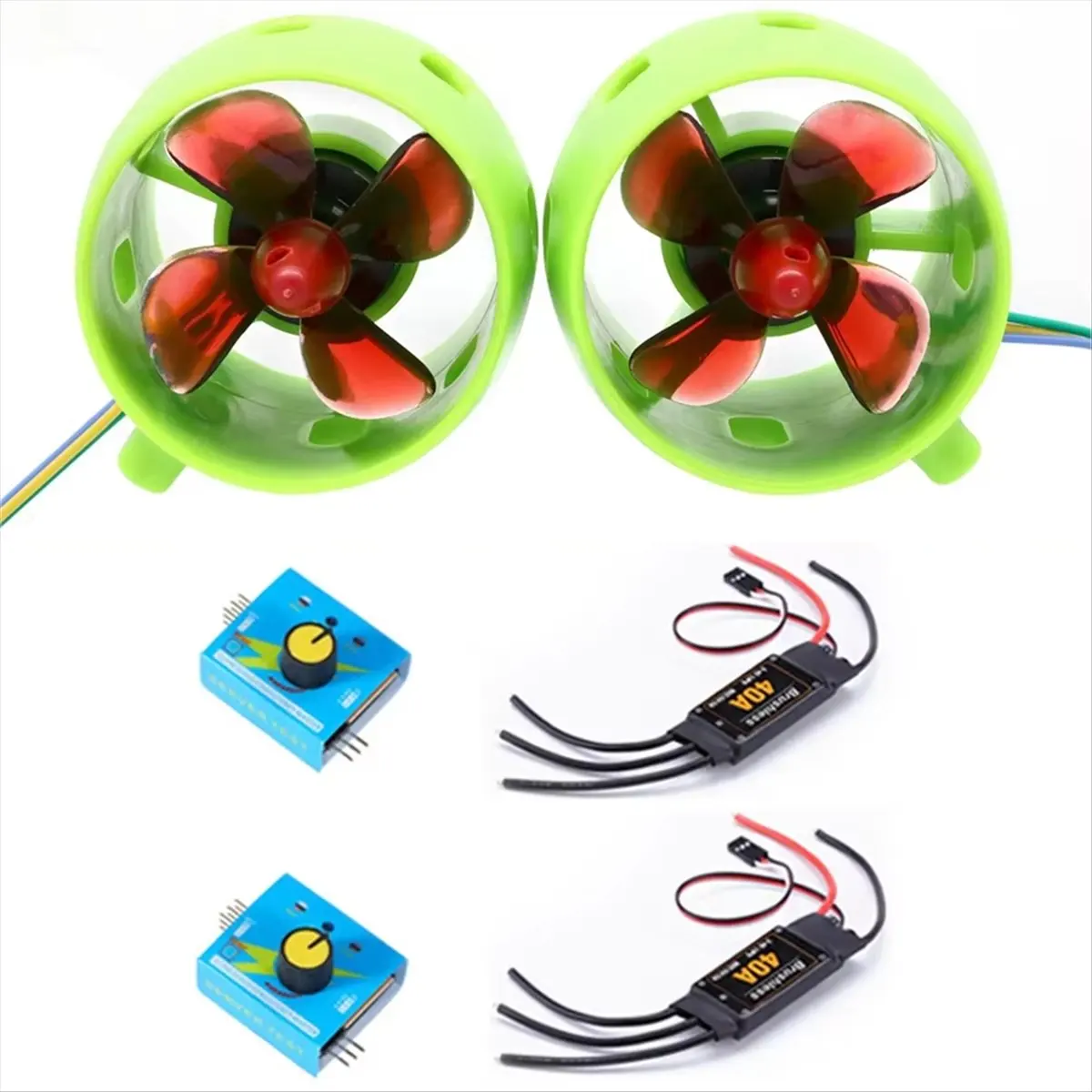 “QUALITY EXCELLE“DC 12V-24V 20A Underwater Jet Boat Thruster Engine 4 Blade CW CCW Motor for DIY RC Robot Nest Boat Submarine