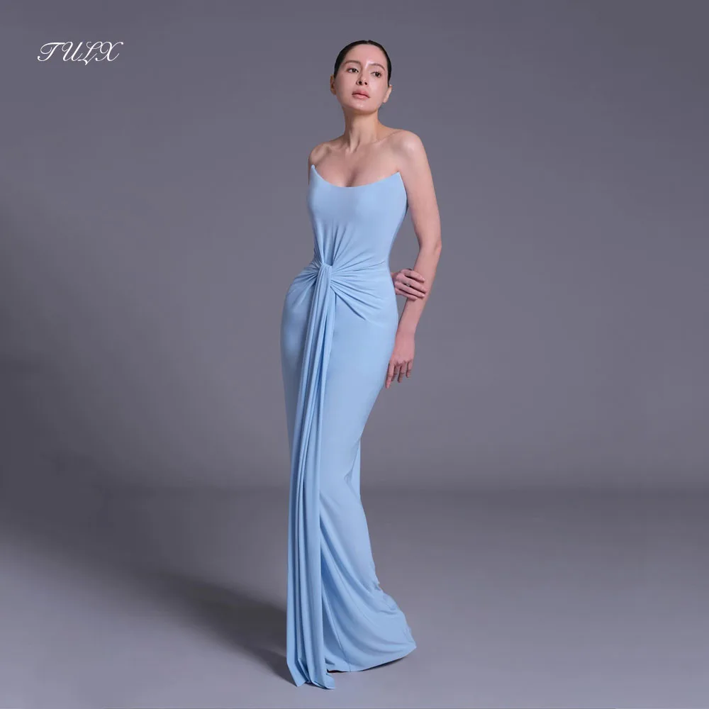 

TULX Elegant Black Pink Evening Dresses O Neck Sleeveless Event Party Dresses Mermaid Long Formal Occasion Dresses Customized