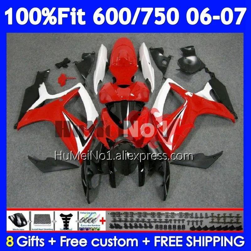 Injection Body For SUZUKI GSXR-750 GSXR Stock red 600 750 104No.38 GSXR-600 K6 750CC GSXR600 GSXR750 06 07 2006 2007 Fairing