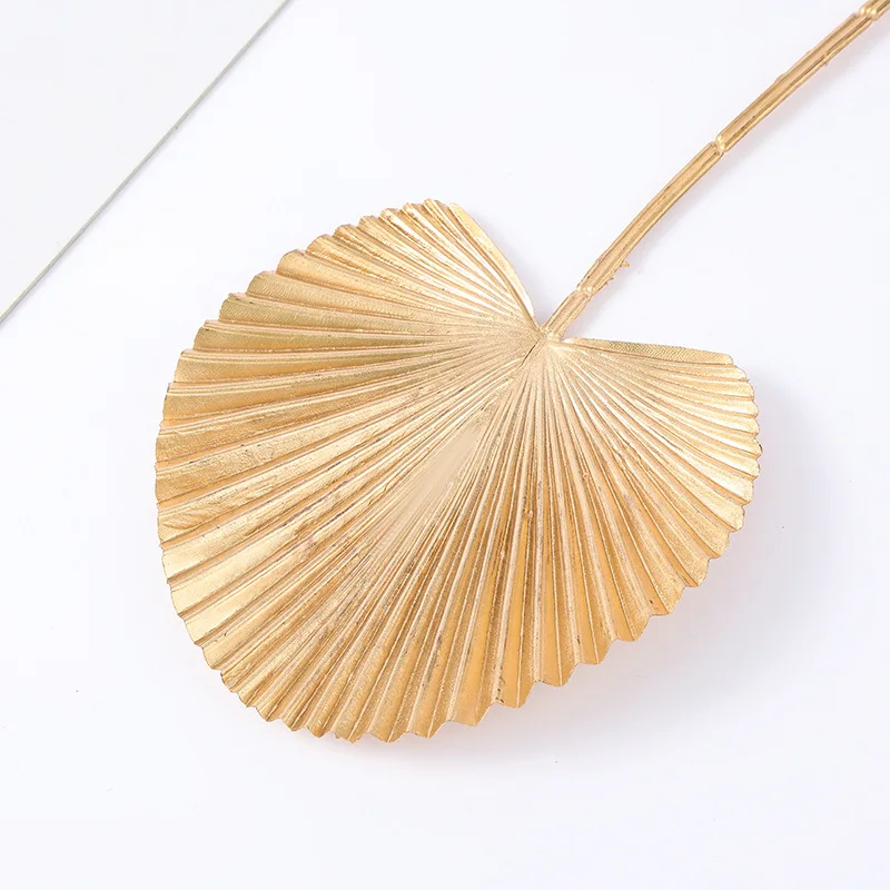 Artificial Golden Series Palm Ginkgo Eucalyptus Leaf Rose Hydrangea Wedding Flower Arrangement Accessories Home Christmas Decor