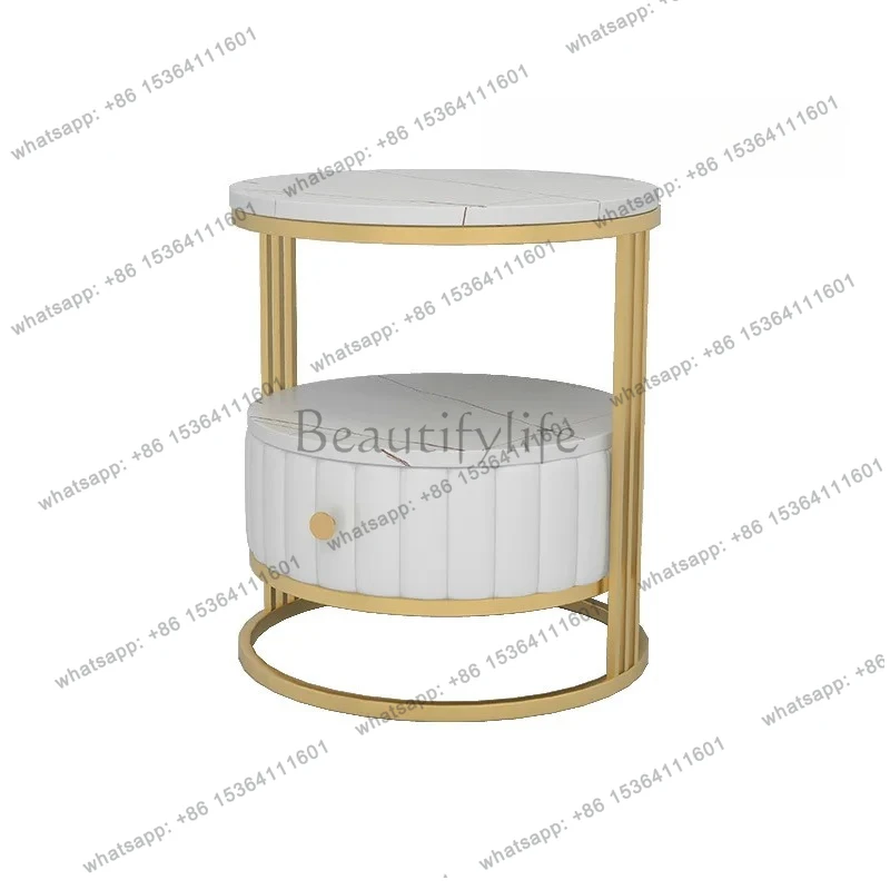 

Nordic double rock slab bedside table ins wind round with drawer storage cabinet