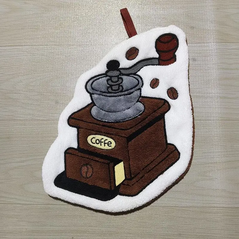 1 Stück saugfähiges Handtuch, Kaffeetuch, Handtuch für die Küche und das Badezimmer, Handtuch mit Cartoon-Motiv, praktisches Handtuch zum Aufhängen. – Detail 11