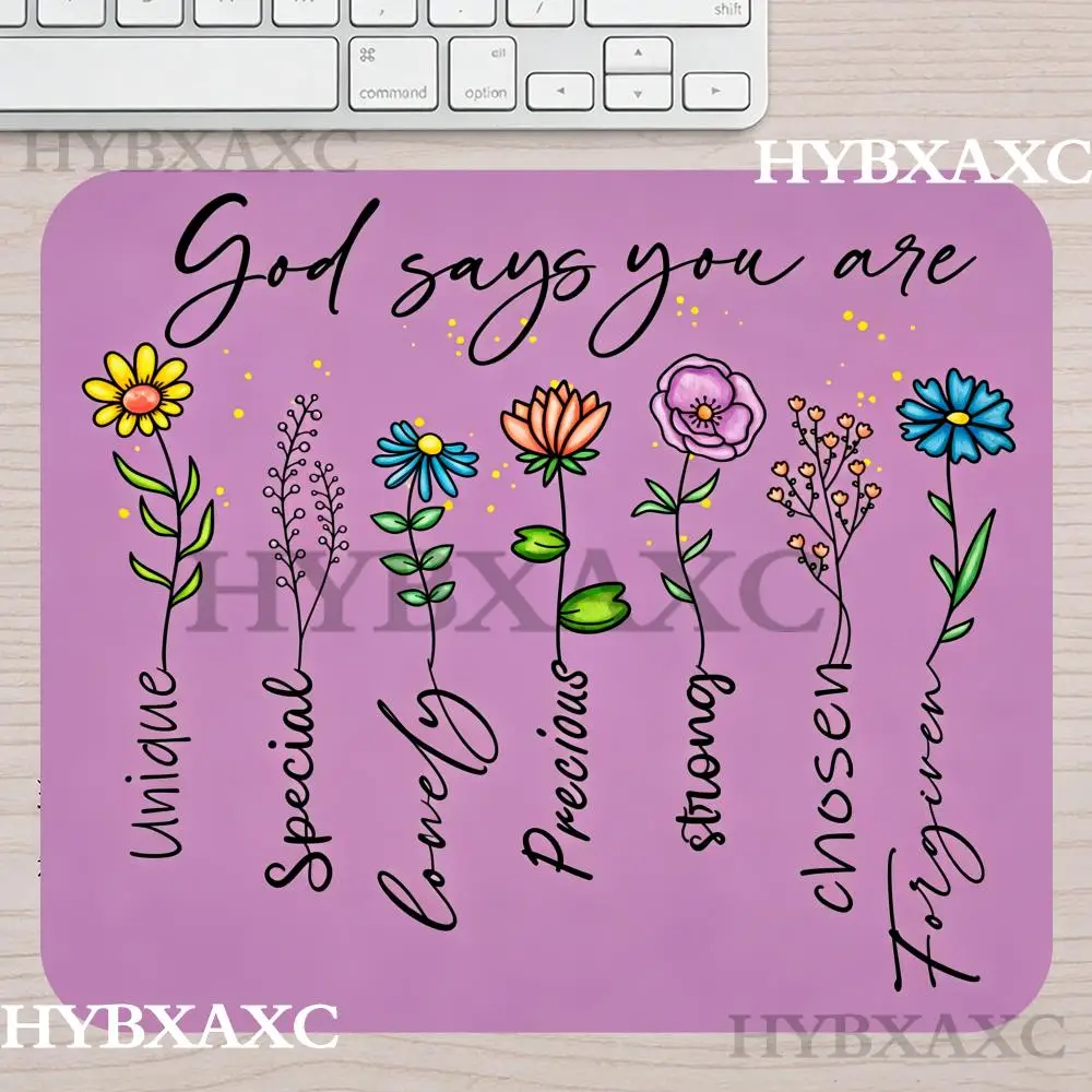 

HYBXAXC Colorful Flower Quote Small Mouse Pad Purple Anti-Slip Desk for Office Home Modern for Work Setup, Computer Accessories