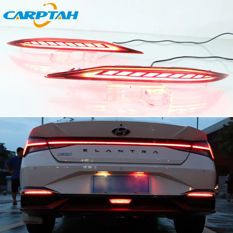 

Car LED Rear Bumper Lamps For Hyundai Elantra 2021 - 2022 Brake Light Turn Signal Backup Reflector Lamp Reverse Fog Taillights