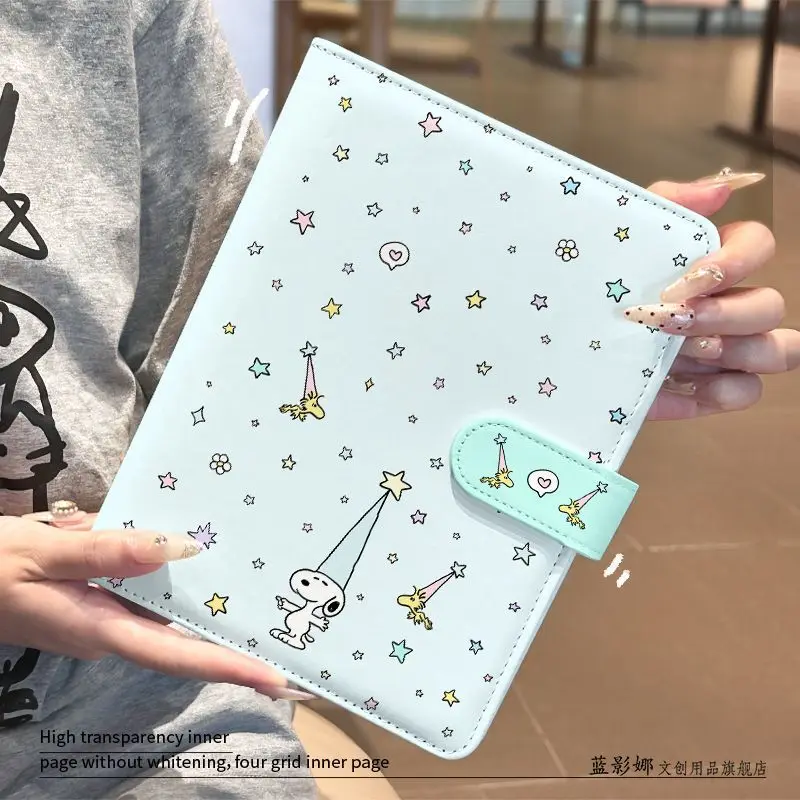 

Snoopy Teddy Bear Soft Leather Case Storage Card Book Cute Cartoon Star Polaroid PU Leather A5 Four Grid for Girl's Gifts Toys