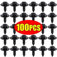 M6*16 Hex Flange Self-Tapping Screws for Toyota Honda Ford Car Bumper Fender Mudguard Carbon Steel Screws Fastener Auto Parts