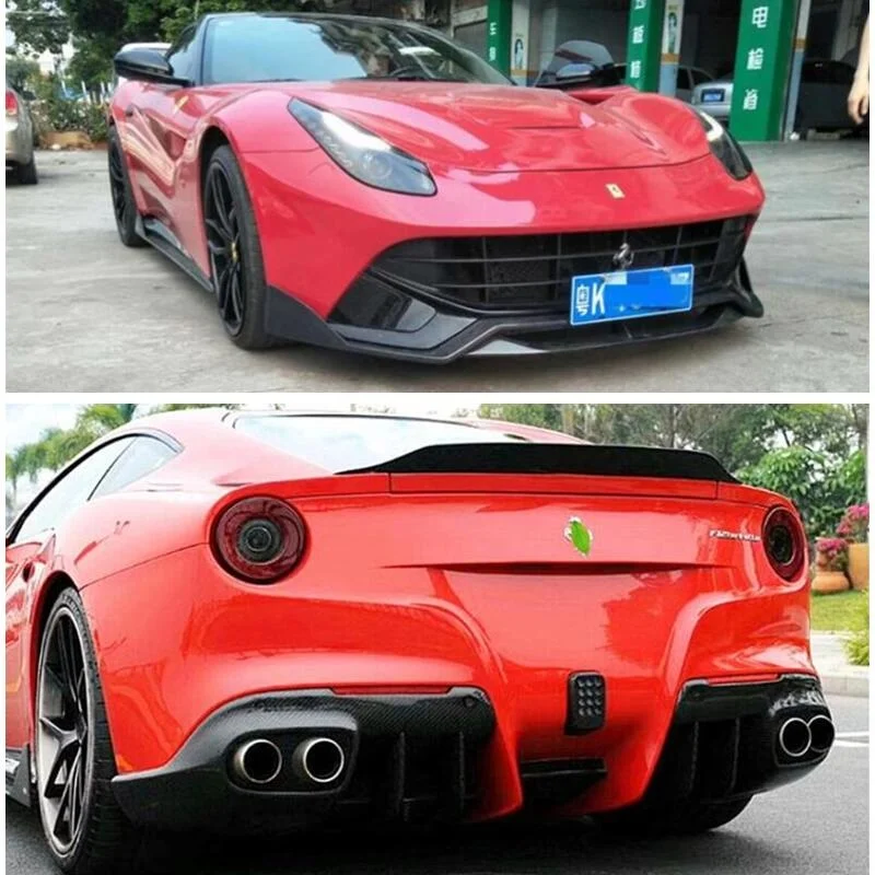 

For Ferrari F12 2013-No REAL Carbon Fiber Front Lip Splitters Rear Diffuser Bumper Spoiler High Quality Car Accessories