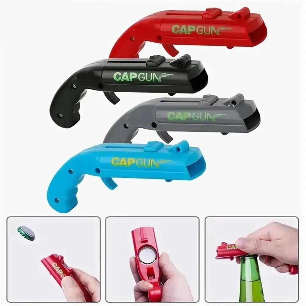 Cap Gun Beer Bottle Opener Portable Beverage Drinking Opening Gun Cap Launcher Kitchen Party Supply Bar Tool Kitchen Accessories