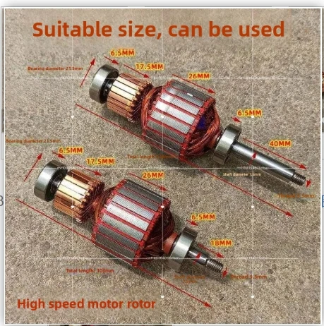 

Motor Armature for Household Vacuum Cleaner Copper Wires High Speed Motor Rotor PA22D Vacuum Cleaner Parts Replacement