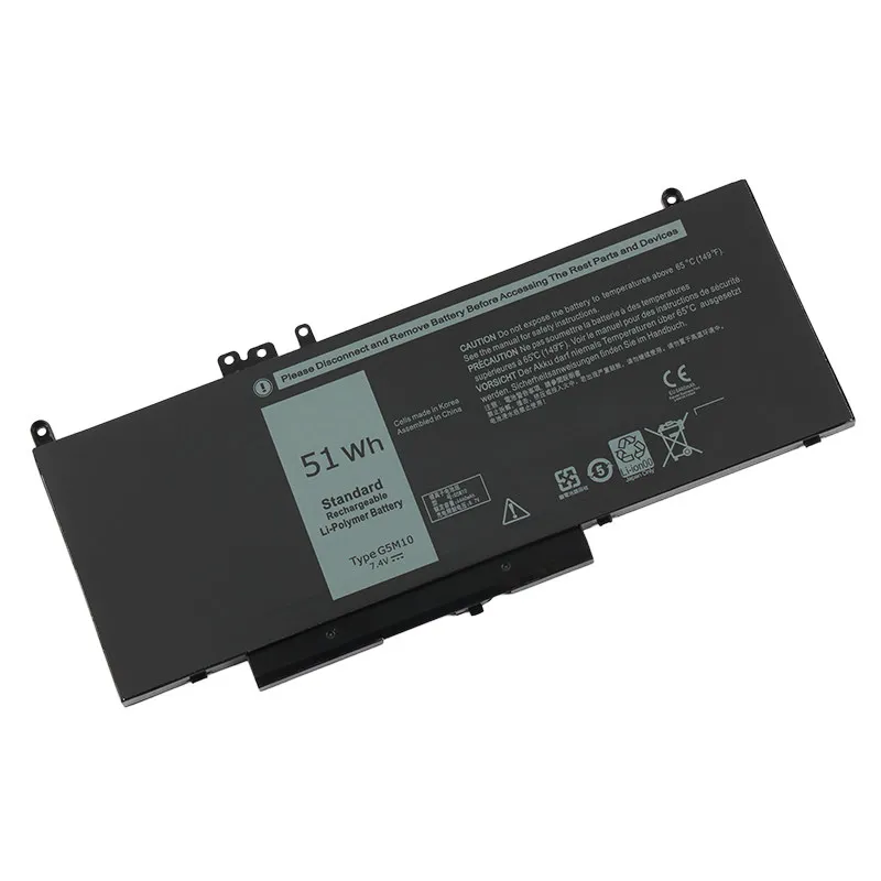 G5M10 Laptop Battery For Dell Latitude E5250 E5450 E5550 8V5GX R9XM9 WYJC2 1KY05 Large Capacity Battery 7.4V 51Wh 6460mAh