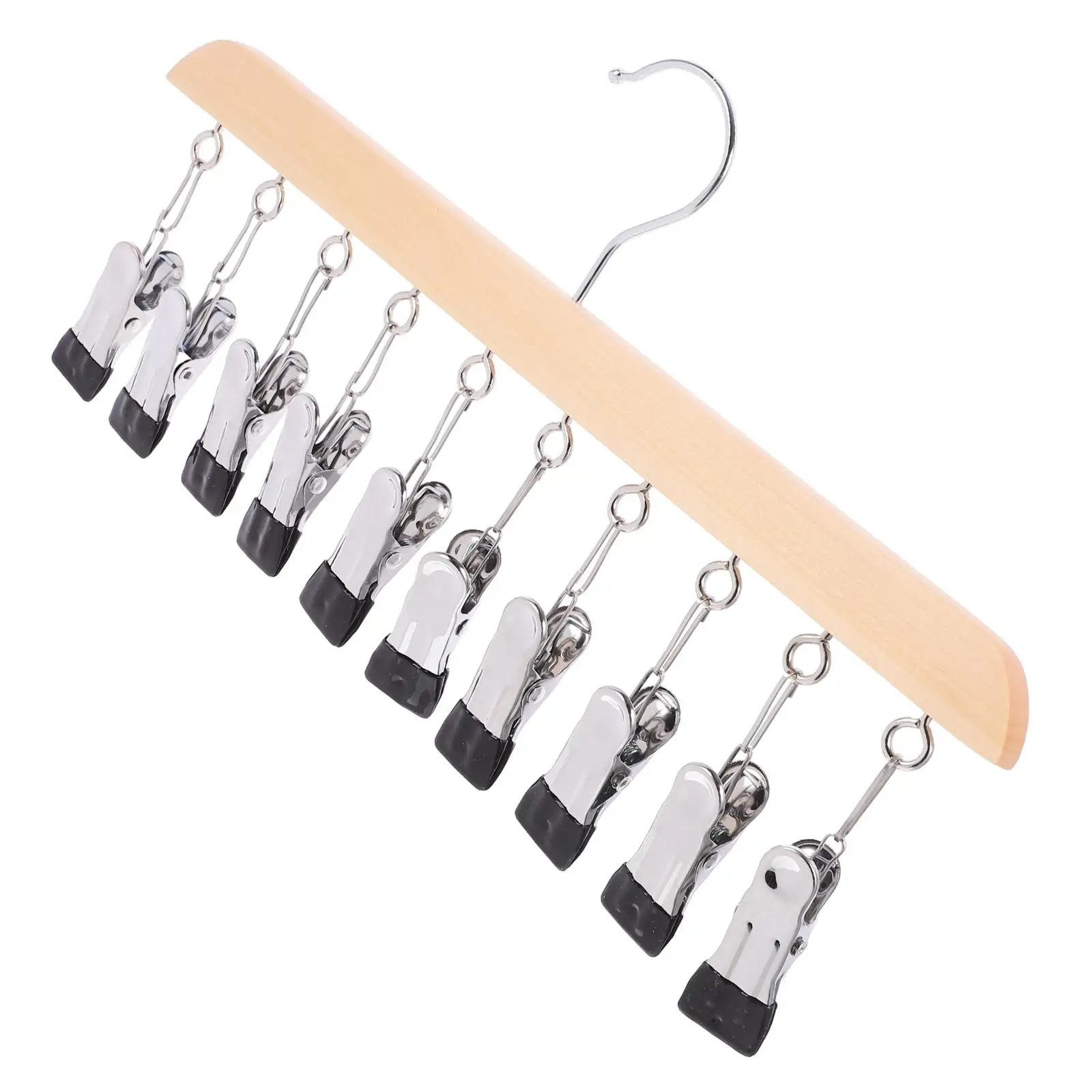 

Зажимы из цельного дерева, вешалка для сушки носков с зажимами для юбок, вешалка для белья, органайзер для одежды, ПВХ, нержавеющая сталь для хранения