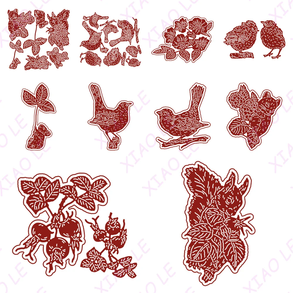 

New Wild Rosehips Blossom in Bloom Metal Cutting Dies Stencils For DIY Scrapbooking Decorative Embossing Paper Cards Template