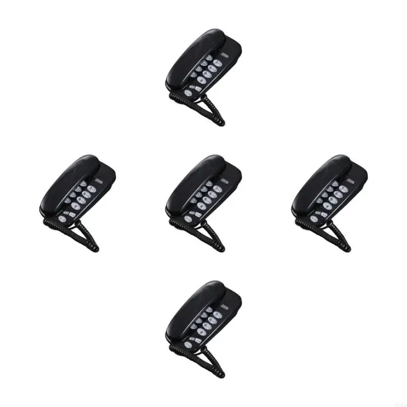 5pcs KXT-580 Wall-Mounted Telephone Wall Phone Fixed Landline Wall Hanging Telephones with Call Light Redial for Home Office