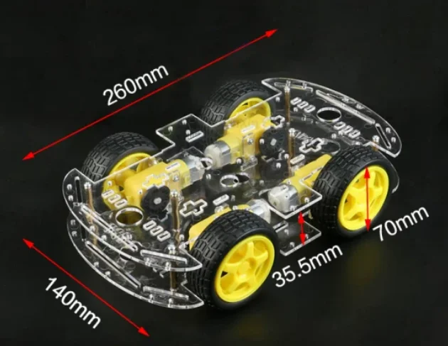 1SET Smart Car Chassis Kit,  4WD 4-Wheel Drive Chassis,  Line Tracking / Obstacle Avoidance,  Strong Magnet