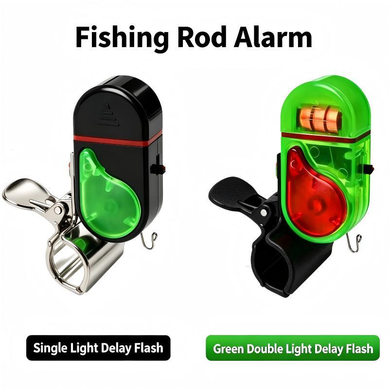  1/2Pcs Clip On Fishing Bite Alarm LED Light Clip On Alarm Sound Flash Buzzer Silicone Anti-scratch Clip Night Fishing Alert Bell