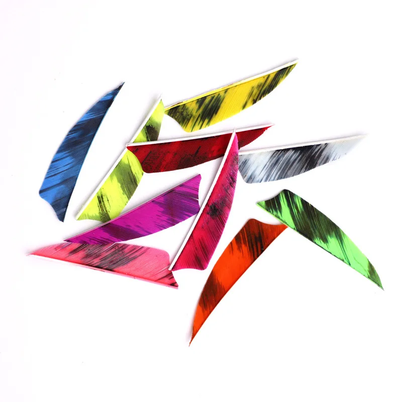 Archery 3Inch/4inch Arrow Vanes Camo Real Turkey Feather Natural Plumages Fletching Traditional Bow Hunting Shooting Accessories view 2