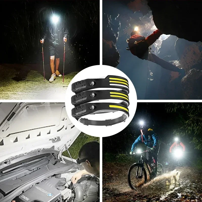 LED Induction Headlamp with Rechargeable Battery