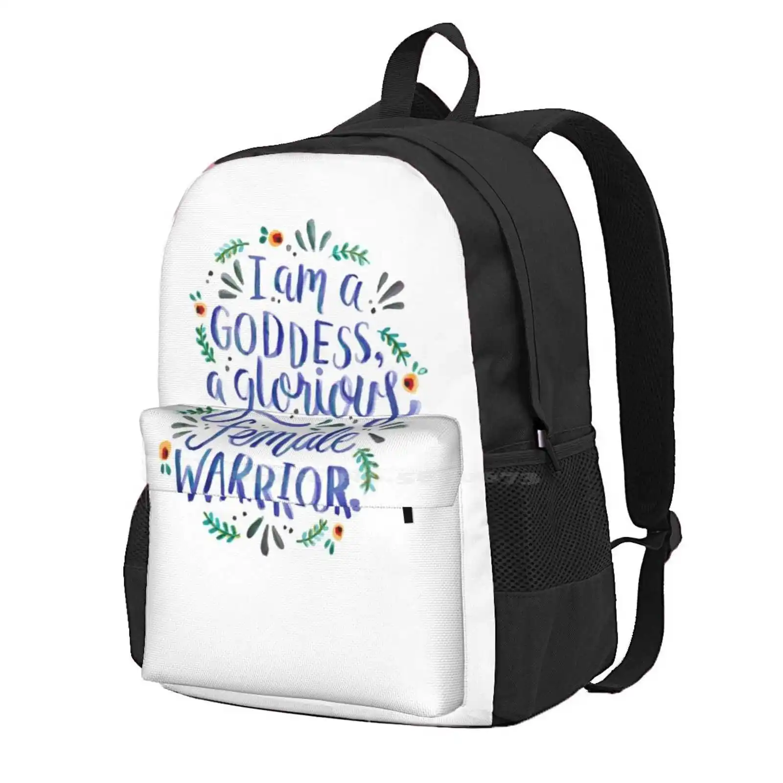 I Am A Goddess, A Glorious Female Warrior. Hot Sale Schoolbag Backpack Fashion Bags Goddess Glorious Feminism Feminist Female