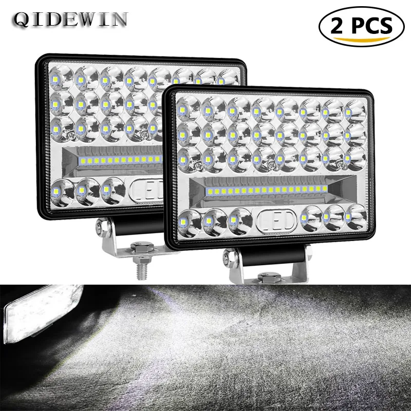 

5 Inch 144W Floodlight 48 LED Truck Motorcycle Lamp High And Low Beam Headlights Off-road Roof Lights Auxiliary Lighting 9-80V