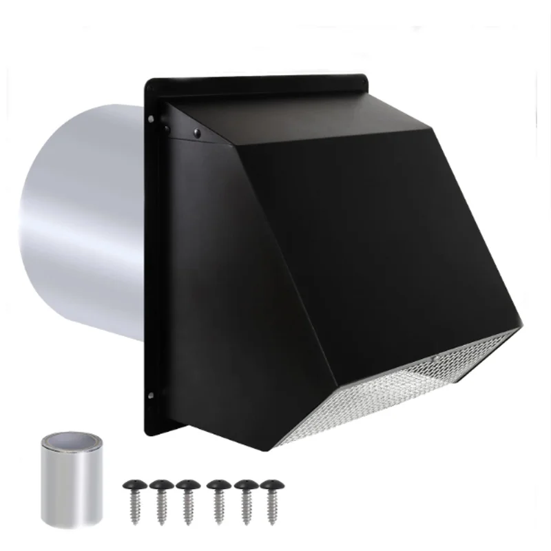 4/6/8 Inch Dryer Vent Cover Outside Hooded Wall Vent with Screen and Damper, Stainless Steel Exhaust Wall Mount Cap