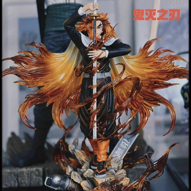 30 centimetri Demone Slayer Figure Rengoku Kyoujurou Figura Gk Anime Statua Figurine Modello Collezione di Bambole Decorazione Della Stanza Regalo di Natale