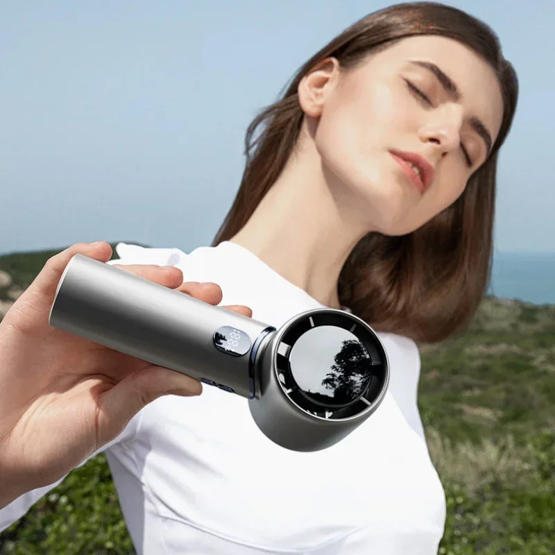 

Small Fan, High-speed Handheld Fan Outdoor Portable Handheld Charging Model with Digital Display Strong Wind Long Battery Life