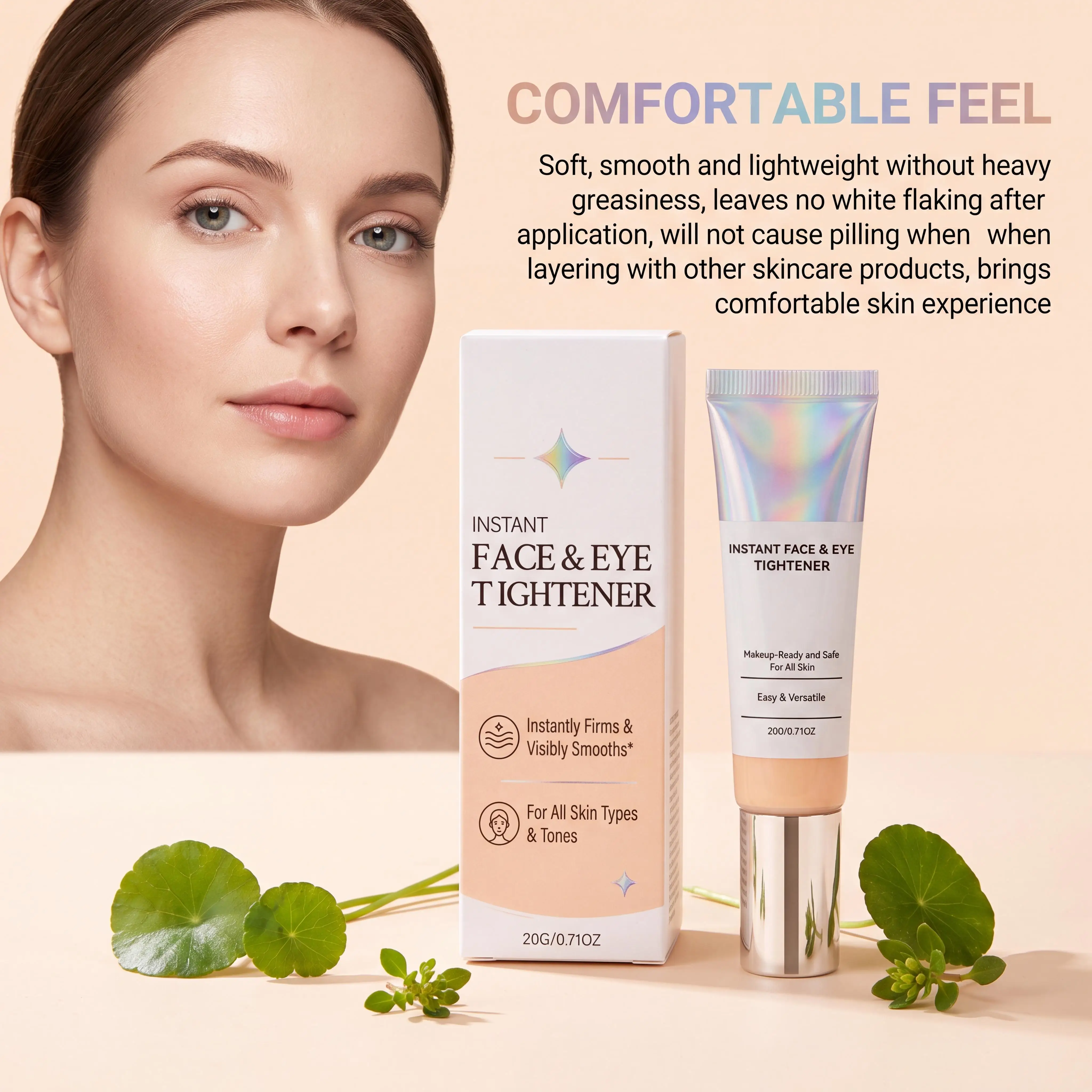 Instant Face Tightener Cream Firm Facial & Eye Skin Remove Dullness Puffiness Smooth Fine Lines Anti Wrinkle Lifting Face Cream