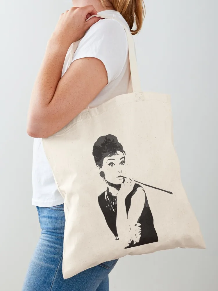 أودري هيبورن حمل حقيبة حمل الحقائب القماش أكياس سيدة حقيبة لطيف حمل حقيبة التسوق النسائية #1