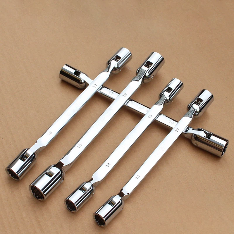 1pcs Metric Double end 12 point PT Swivel Head Flexible Socket Wrench Spanner CRV steel Tool