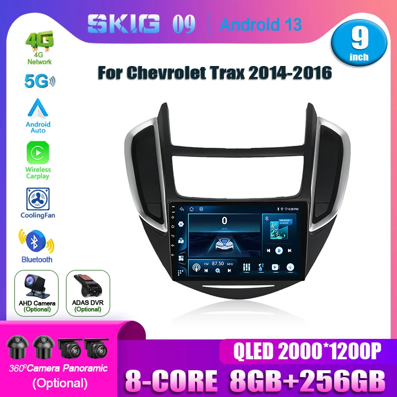 Android 14 For Chevrolet Trax 2014-2016 Car Radio Multimedia 4G GPS Navigation Wireless Bluetooth Carplay Touch Screen Stereo