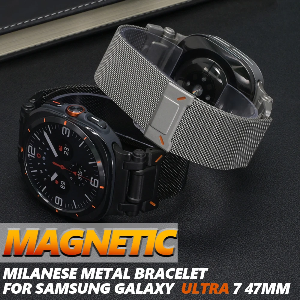 

Men Milanese Loop Bracelet For Samsung Galaxy Ultra Watch 7 47mm Magnetic Band For Samsung Galaxy Ultra Watch 47mm Luxury Strap
