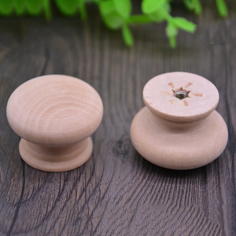 

15 PCS Natural Wood Cabinet Handles Round Drawer Knobs Wooden Pulls for Kitchen Office Chest Furniture Doors Easy Install