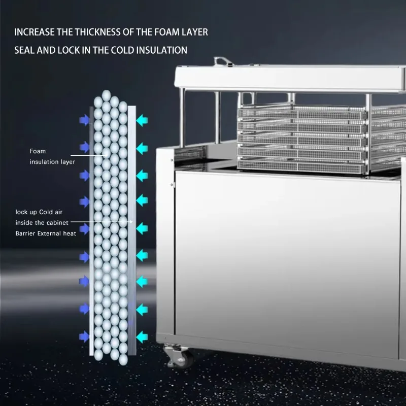 SUS304 Stainless Steel 20min Blast Freezer -45~-60℃ Liquid Freezing Machine for Seafood Meat Processing