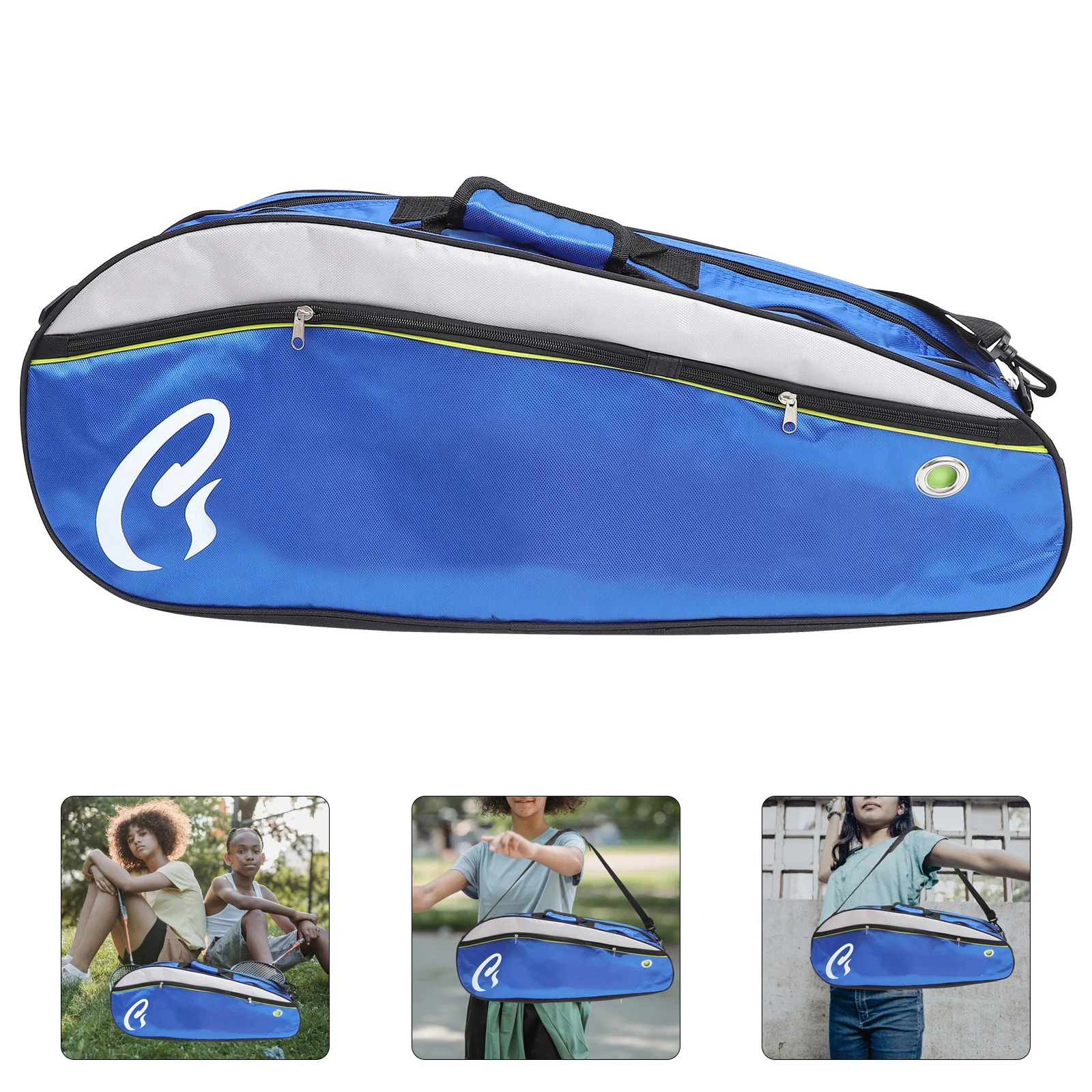 

Large-Capacity Badminton Racket Bag Multi-Layer Nylon Wear-Resist Waterproof Portable Sport Organizer For Tennis Outdoor Use