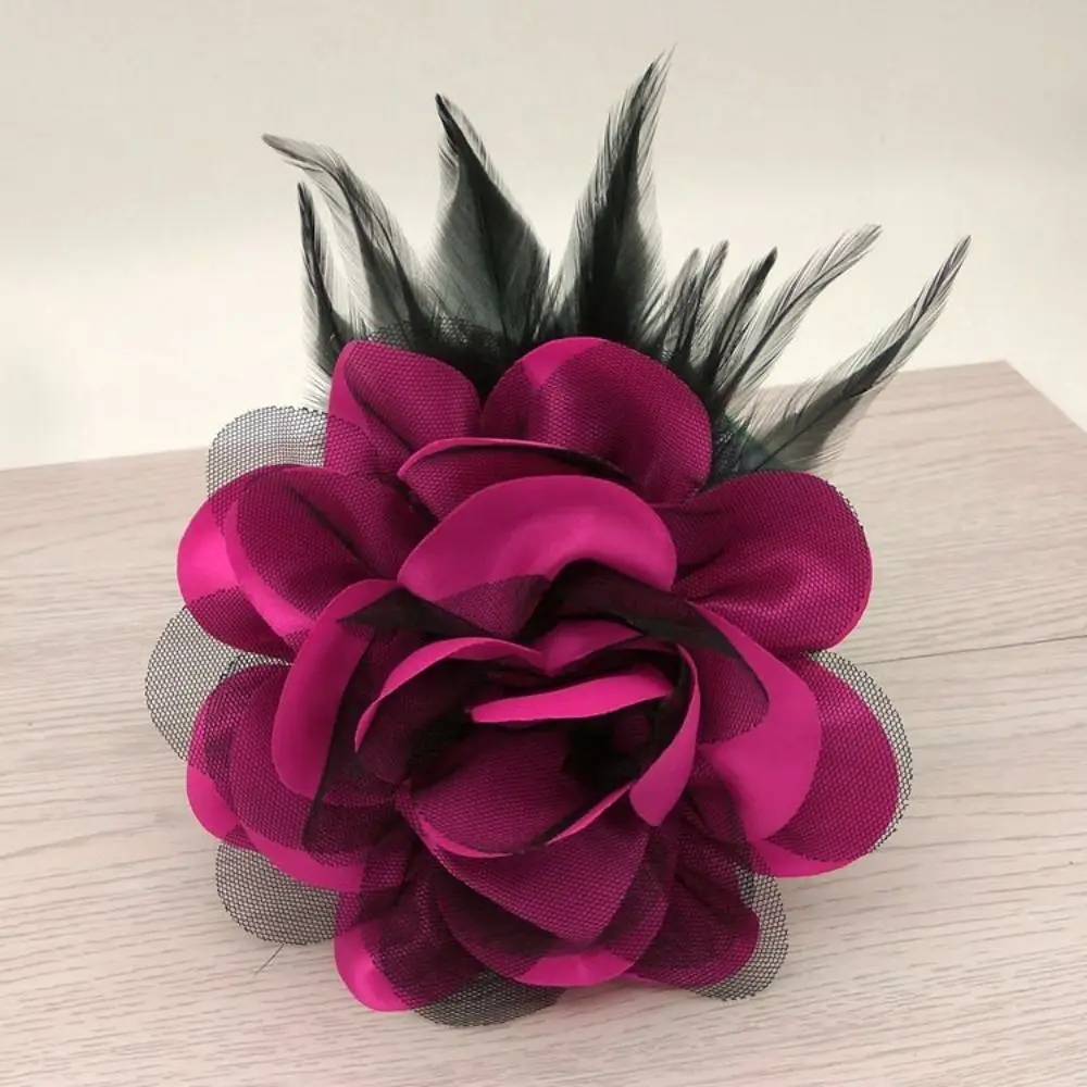 

Тканевые аксессуары ручной работы, большая брошь с цветком, ювелирные изделия, значок, аксессуары, однотонная брошь на булавке, декор для свадебной вечеринки