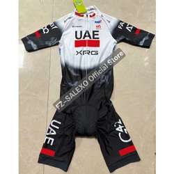 Triathlon Suit Men's UAE One Piece Skinsuit Short Sleeve Summer Racing Jumpsuit Cycling Running Tights Mono De Ciclismo Hombre